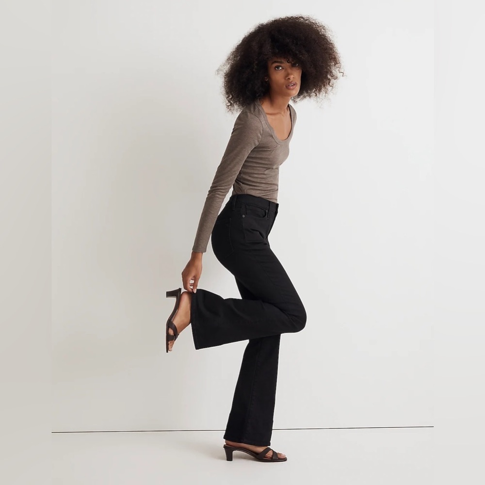 Madewell Skinny Flare Jeans in Black Frost Wash - Picture 3 of 15